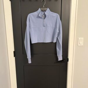 PacSun Light Blue Cropped Quarter-Zip Top